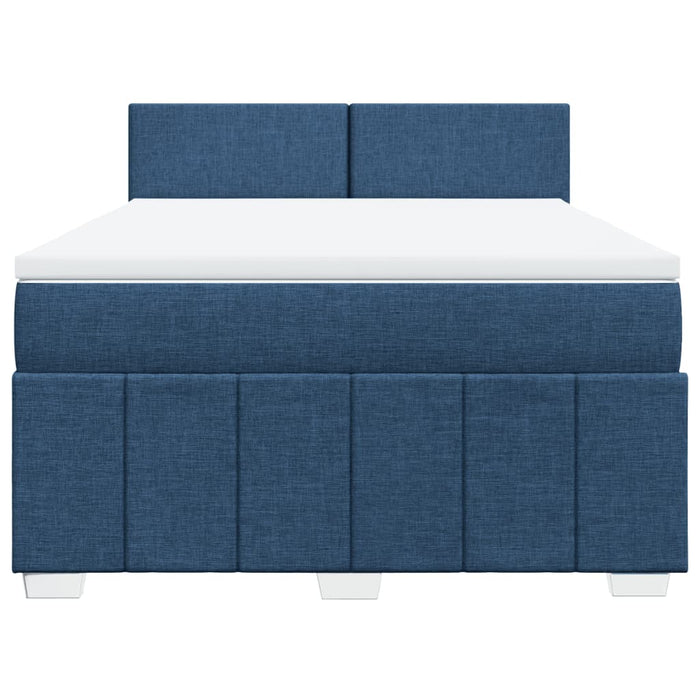 Pat continental cu saltea, albastru, 160x200cm, material textil - WALTI WALTI