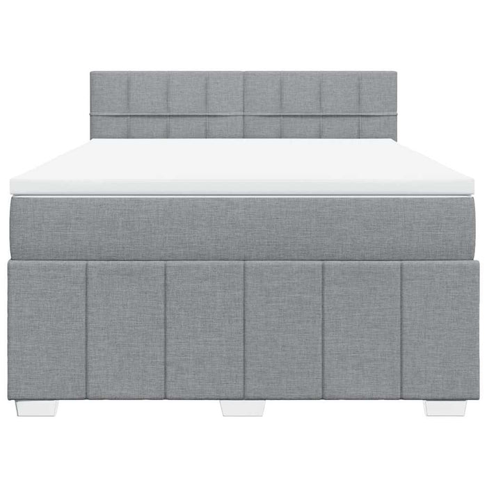 Pat continental cu saltea, gri deschis, 160x200 cm, textil - WALTI WALTI