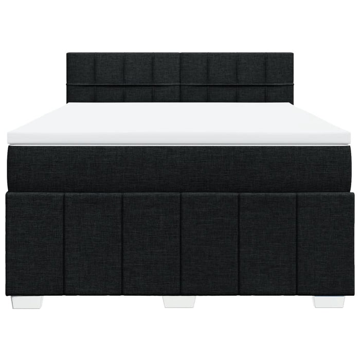 Pat box spring cu saltea, negru, 160x200 cm, textil - WALTI WALTI