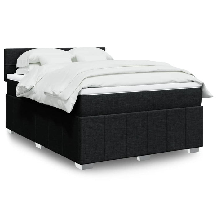 Pat box spring cu saltea, negru, 160x200 cm, textil - WALTI WALTI