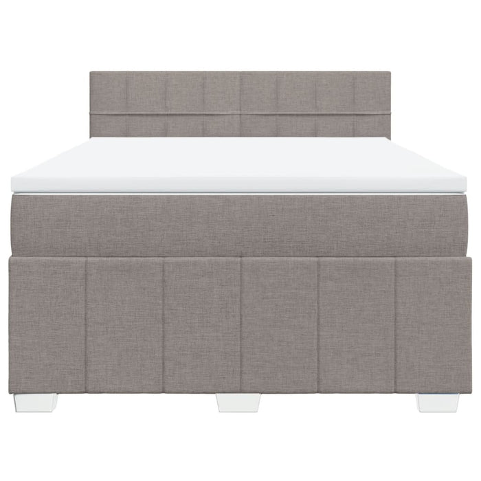 Pat box spring cu saltea, gri taupe, 160x200 cm material textil - WALTI WALTI