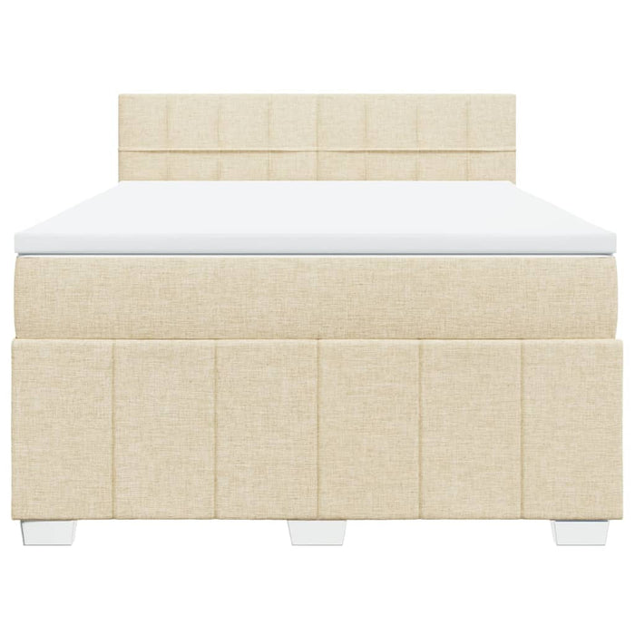 Pat box spring cu saltea, crem, 160x200 cm, material textil - WALTI WALTI