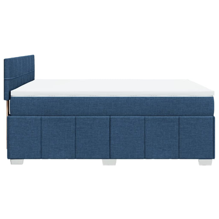 Pat continental cu saltea, albastru, 160x200cm, material textil - WALTI WALTI