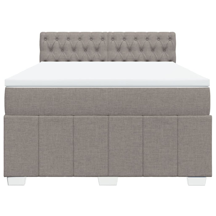 Pat box spring cu saltea, gri taupe, 160x200 cm material textil - WALTI WALTI