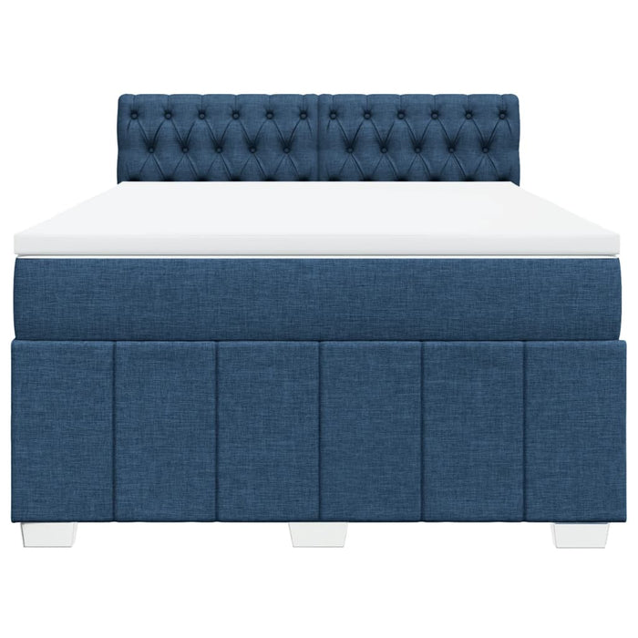 Pat continental cu saltea, albastru, 160x200cm, material textil - WALTI WALTI