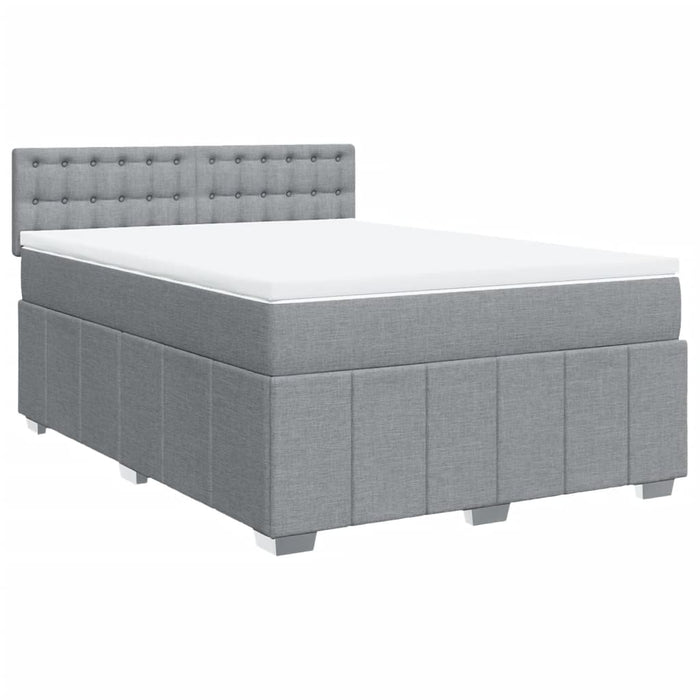 Pat continental cu saltea, gri deschis, 160x200 cm, textil - WALTI WALTI