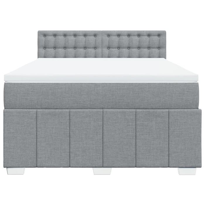 Pat continental cu saltea, gri deschis, 160x200 cm, textil - WALTI WALTI