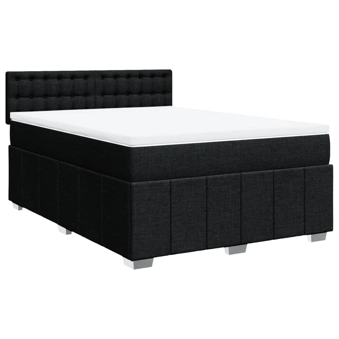 Pat box spring cu saltea, negru, 160x200 cm, textil - WALTI WALTI