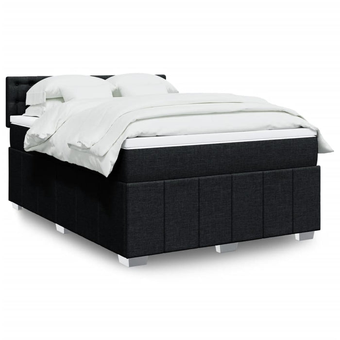 Pat box spring cu saltea, negru, 160x200 cm, textil - WALTI WALTI