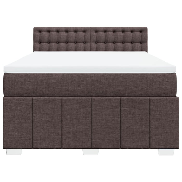 Pat box spring cu saltea, maro închis, 160x200 cm, textil WALTI