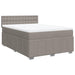 Pat box spring cu saltea, gri taupe, 160x200 cm material textil - WALTI WALTI