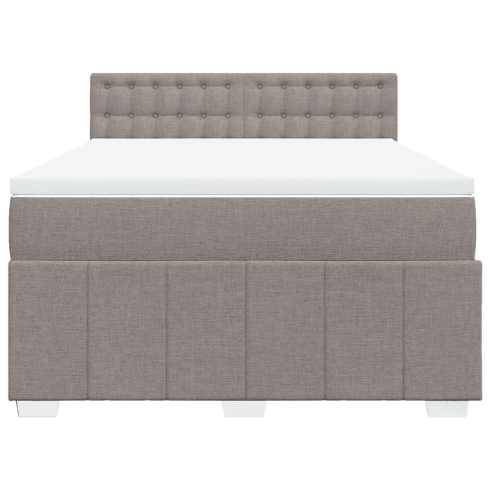 Pat box spring cu saltea, gri taupe, 160x200 cm material textil - WALTI WALTI