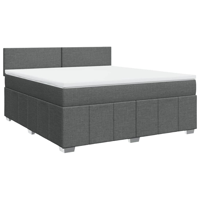Pat box spring cu saltea, gri închis, 180x200 cm, textil - WALTI WALTI