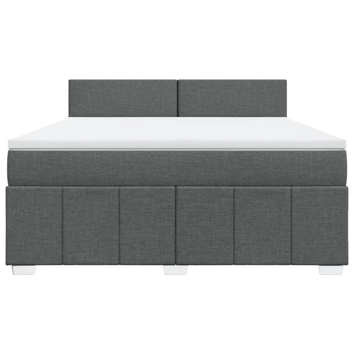 Pat box spring cu saltea, gri închis, 180x200 cm, textil - WALTI WALTI