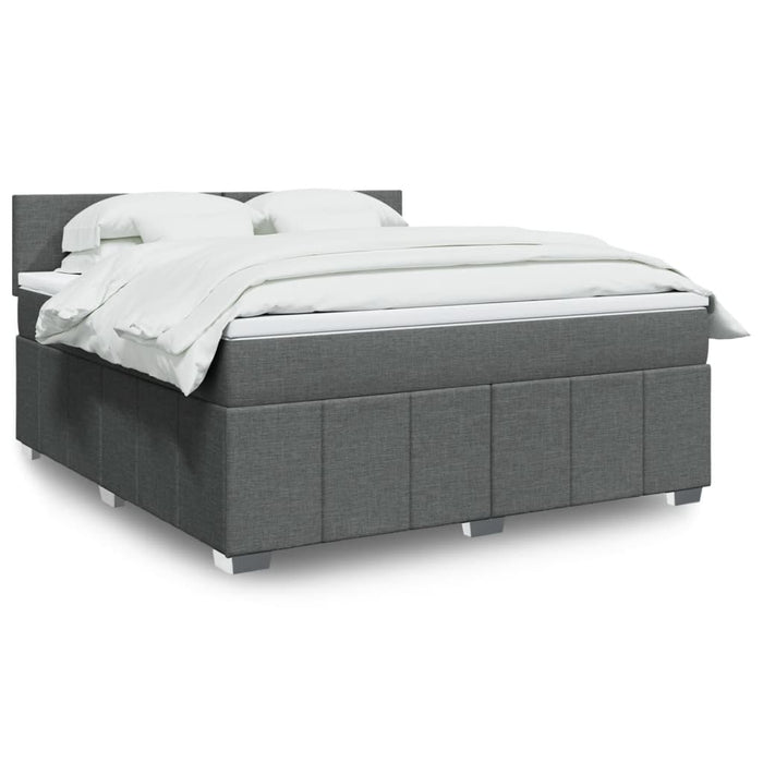 Pat box spring cu saltea, gri închis, 180x200 cm, textil - WALTI WALTI