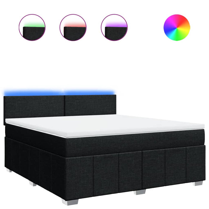 Pat box spring cu saltea, negru, 180x200 cm, catifea - WALTI WALTI