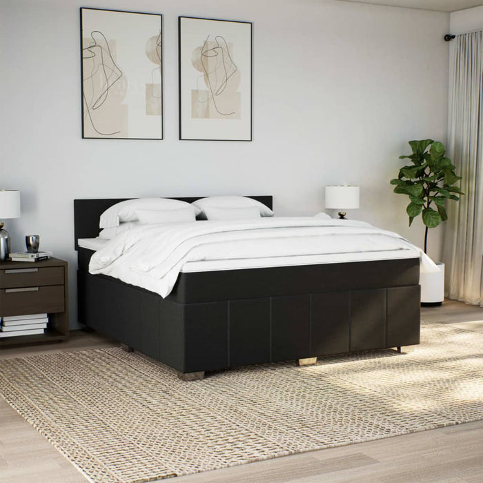 Pat box spring cu saltea, negru, 180x200 cm, catifea - WALTI WALTI