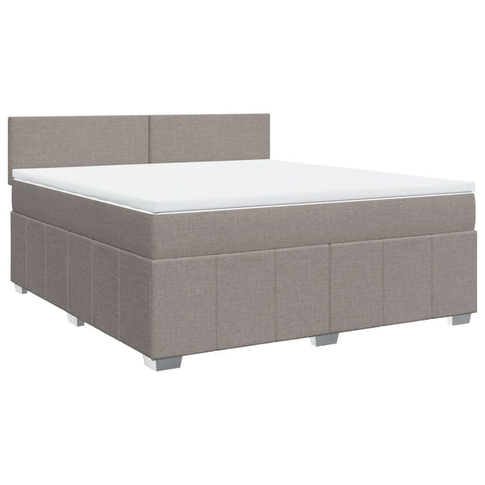 Pat continental cu saltea, gri taupe, 180x200 cm, textil - WALTI WALTI