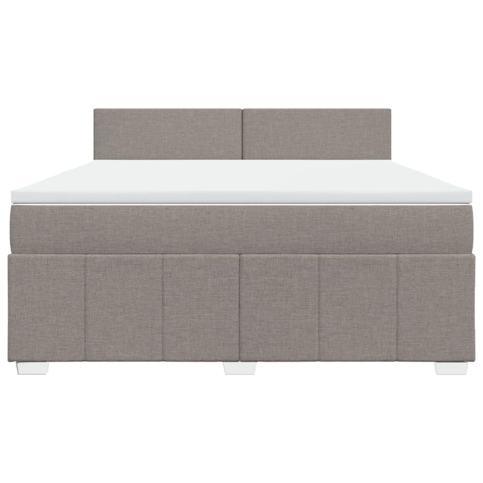 Pat continental cu saltea, gri taupe, 180x200 cm, textil - WALTI WALTI