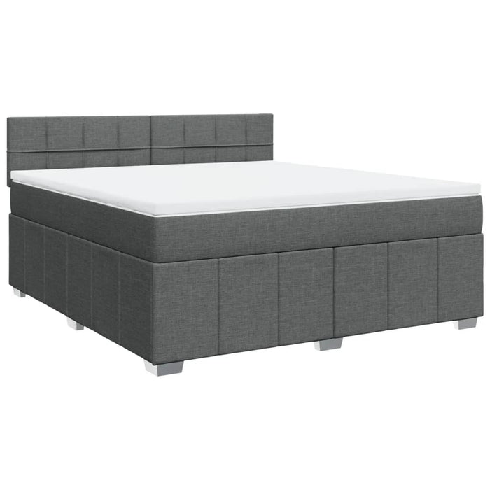 Pat box spring cu saltea, gri închis, 180x200 cm, textil - WALTI WALTI
