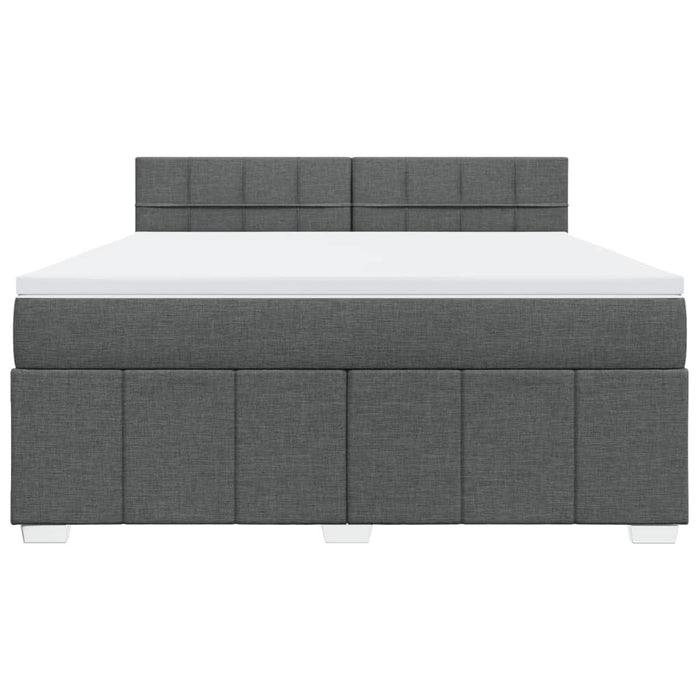 Pat box spring cu saltea, gri închis, 180x200 cm, textil - WALTI WALTI