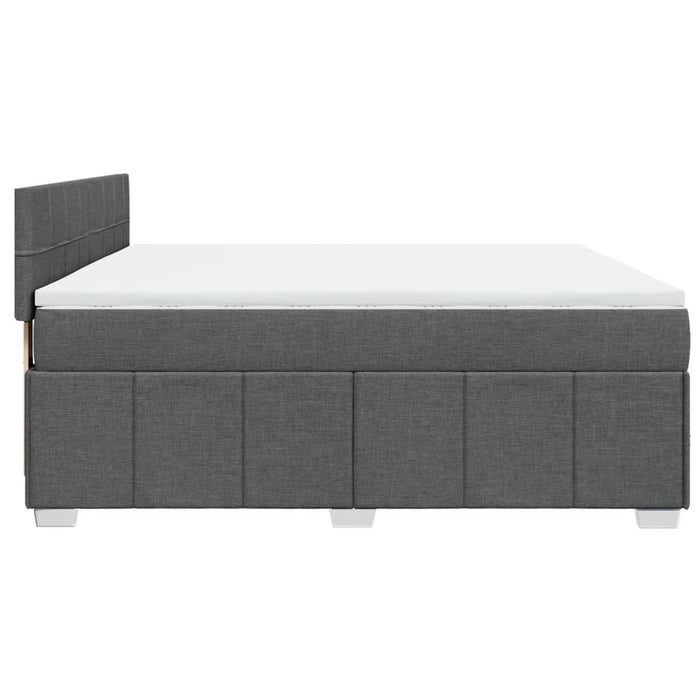 Pat box spring cu saltea, gri închis, 180x200 cm, textil - WALTI WALTI
