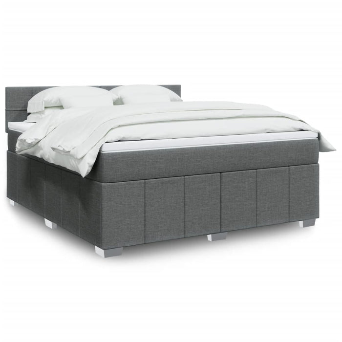Pat box spring cu saltea, gri închis, 180x200 cm, textil - WALTI WALTI
