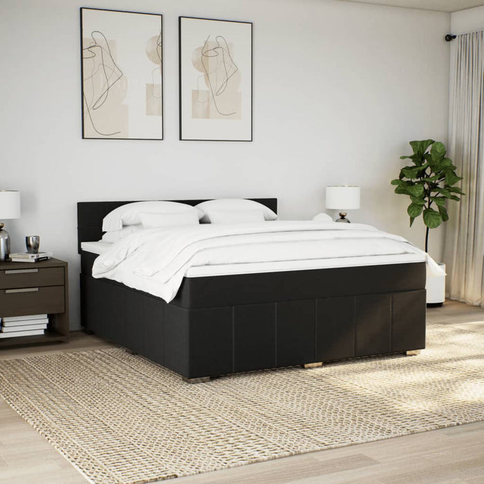 Pat box spring cu saltea, negru, 180x200 cm, catifea - WALTI WALTI
