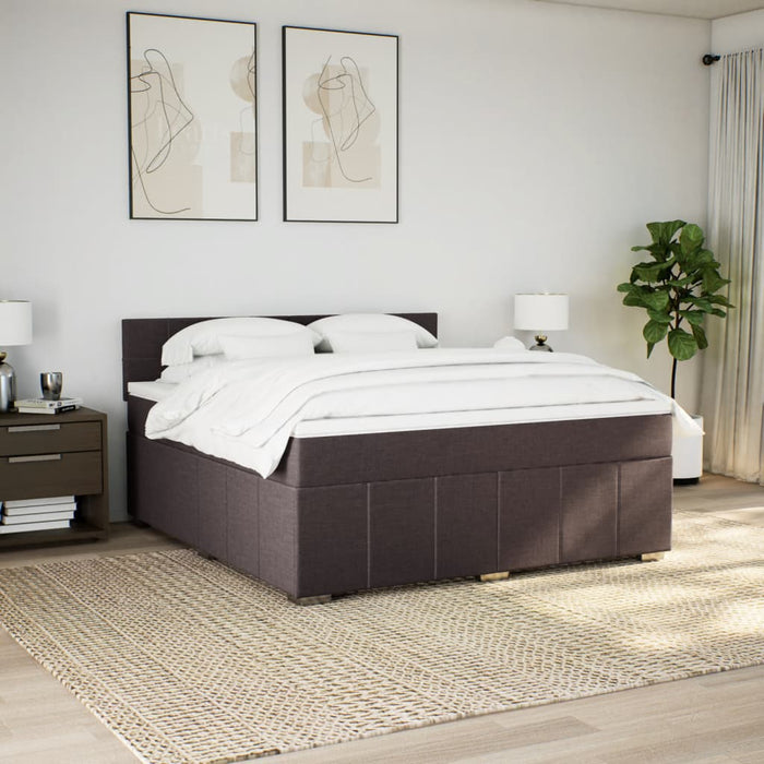 Pat continental cu saltea maro închis 180x200cm material textil - WALTI WALTI