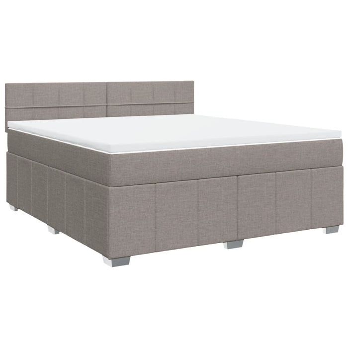 Pat continental cu saltea, gri taupe, 180x200 cm, textil - WALTI WALTI