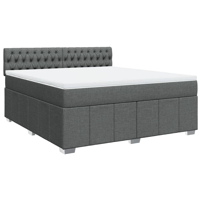 Pat box spring cu saltea, gri închis, 180x200 cm, textil - WALTI WALTI