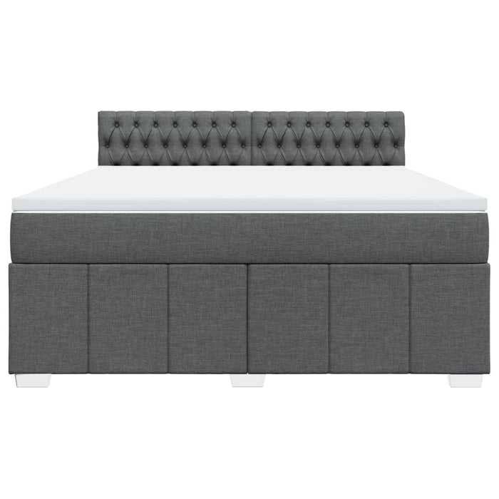Pat box spring cu saltea, gri închis, 180x200 cm, textil - WALTI WALTI