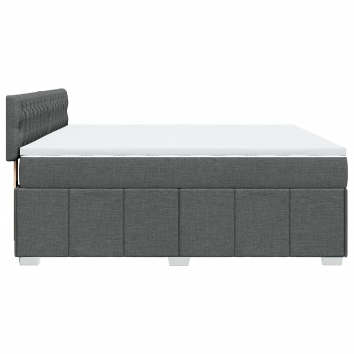 Pat box spring cu saltea, gri închis, 180x200 cm, textil - WALTI WALTI