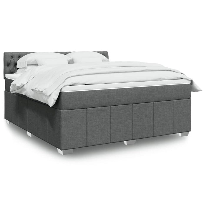 Pat box spring cu saltea, gri închis, 180x200 cm, textil - WALTI WALTI