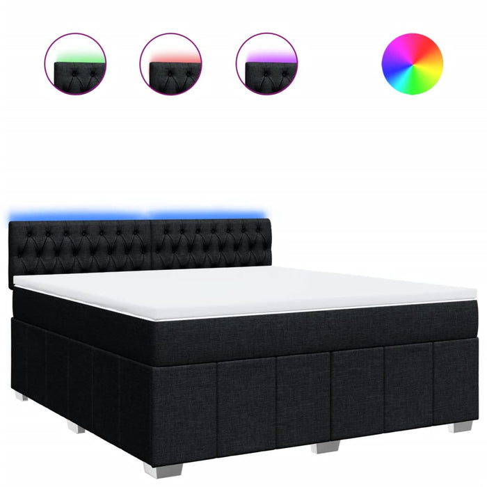 Pat box spring cu saltea, negru, 180x200 cm, catifea - WALTI WALTI