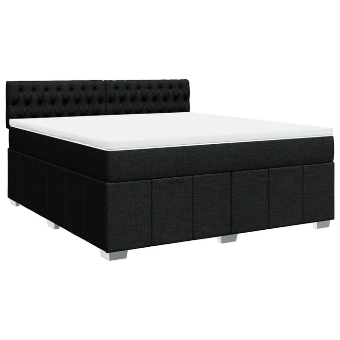 Pat box spring cu saltea, negru, 180x200 cm, catifea - WALTI WALTI