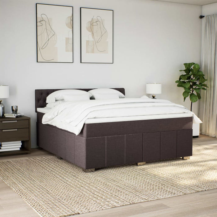 Pat continental cu saltea maro închis 180x200cm material textil - WALTI WALTI