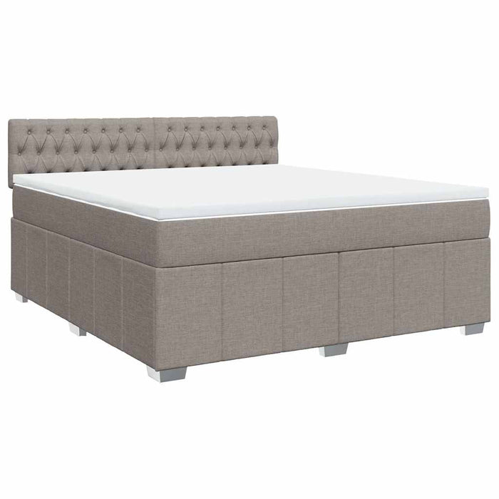 Pat continental cu saltea, gri taupe, 180x200 cm, textil - WALTI WALTI