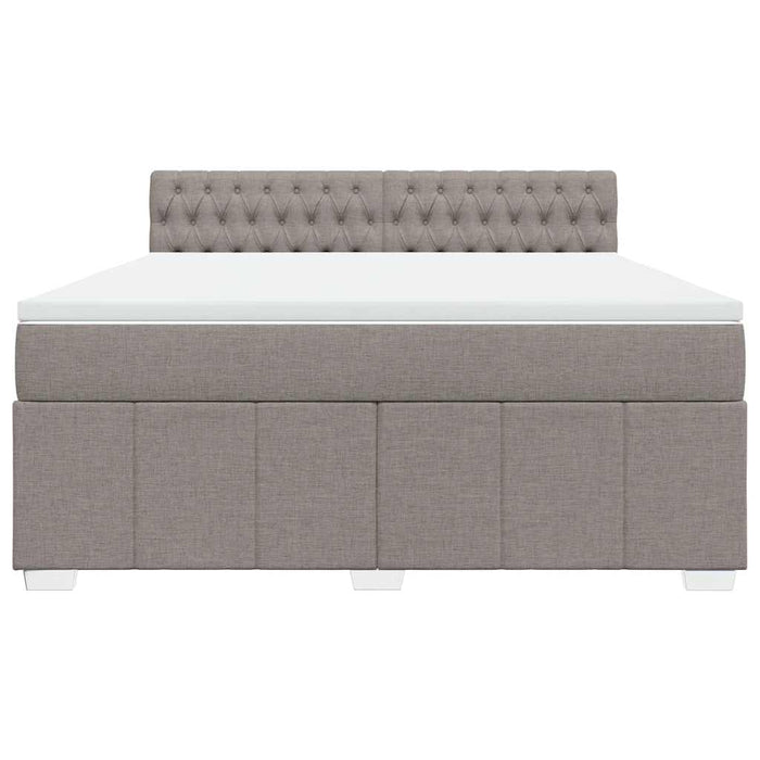 Pat continental cu saltea, gri taupe, 180x200 cm, textil - WALTI WALTI