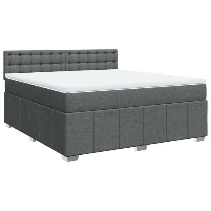 Pat box spring cu saltea, gri închis, 180x200 cm, textil - WALTI WALTI