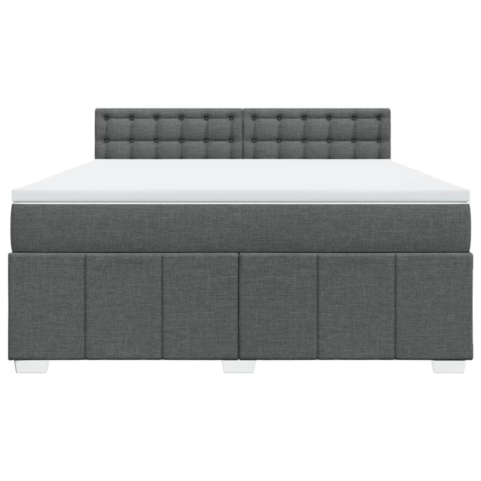 Pat box spring cu saltea, gri închis, 180x200 cm, textil - WALTI WALTI