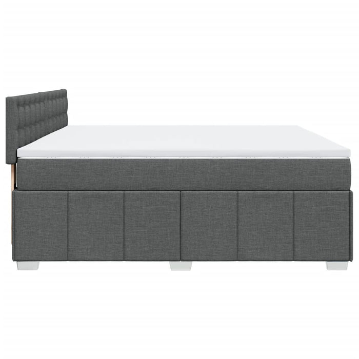 Pat box spring cu saltea, gri închis, 180x200 cm, textil - WALTI WALTI