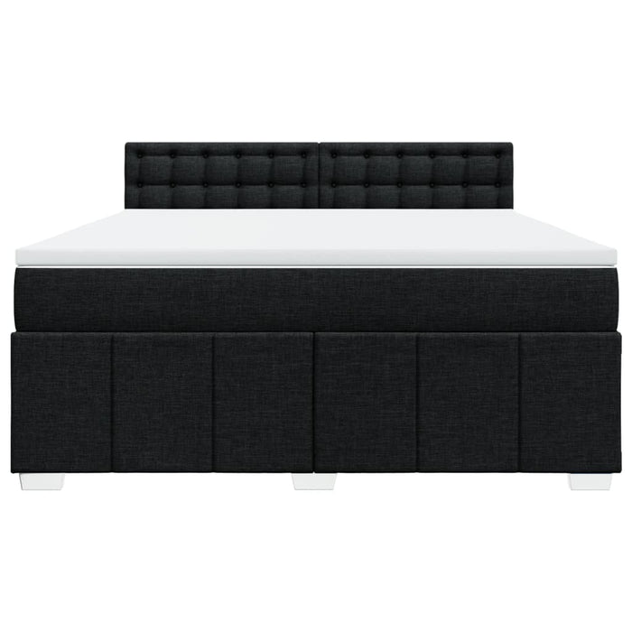 Pat box spring cu saltea, negru, 180x200 cm, catifea WALTI