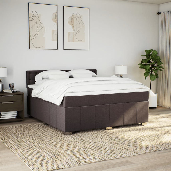 Pat continental cu saltea maro închis 180x200cm material textil - WALTI WALTI