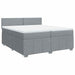 Pat box spring cu saltea, gri deschis, 200x200 cm, textil - WALTI WALTI
