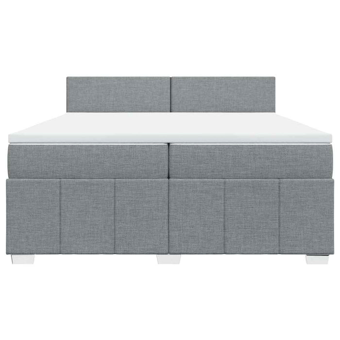 Pat box spring cu saltea, gri deschis, 200x200 cm, textil - WALTI WALTI