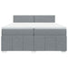 Pat box spring cu saltea, gri deschis, 200x200 cm, textil - WALTI WALTI