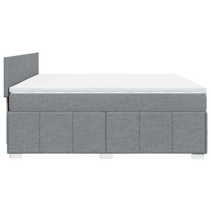 Pat box spring cu saltea, gri deschis, 200x200 cm, textil - WALTI WALTI