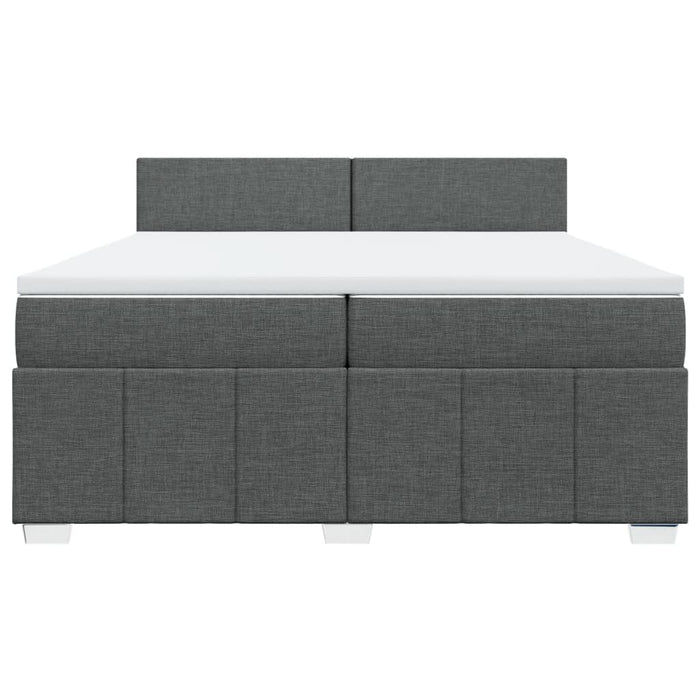 Pat box spring cu saltea, gri închis, 200x200 cm, textil - WALTI WALTI