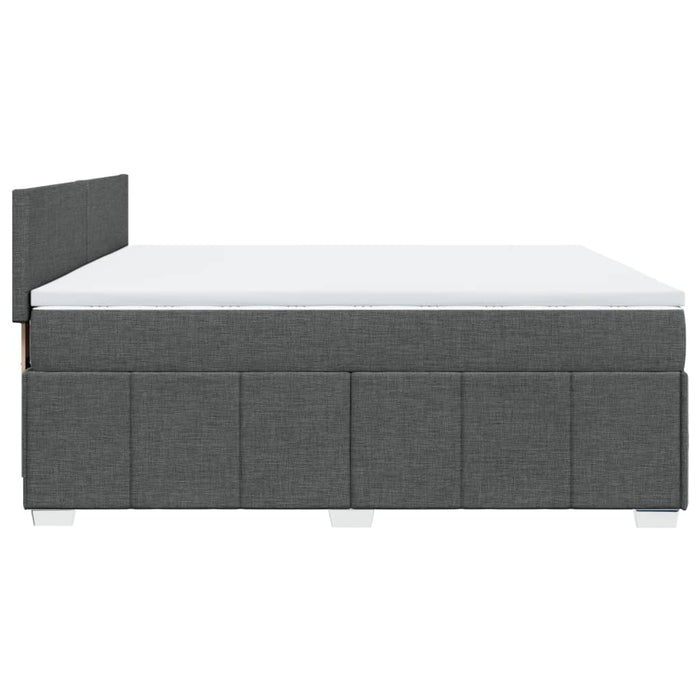 Pat box spring cu saltea, gri închis, 200x200 cm, textil - WALTI WALTI